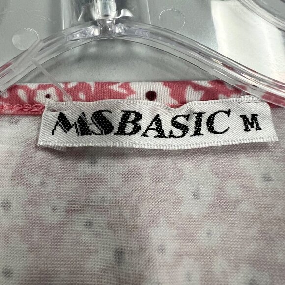 MS Basic Floral Short Sleeve Wrap Dress Pink/Multi Size Medium Above Knee - Picture 8 of 9